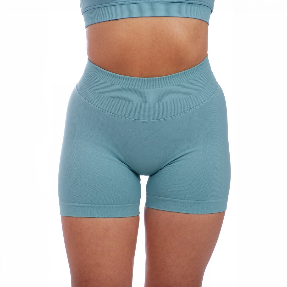 Iris V - Shape Scrunch Shorts - Verde Acqua - Nikki B fit