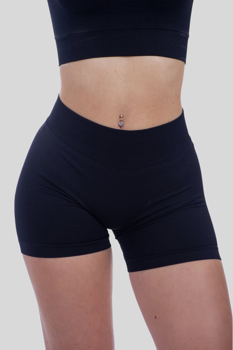 Iris V-Shape Scrunch Shorts - Nero