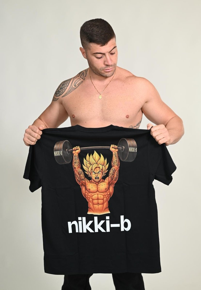 Graphic T-Shirt Nera uomo - Nikki B fit