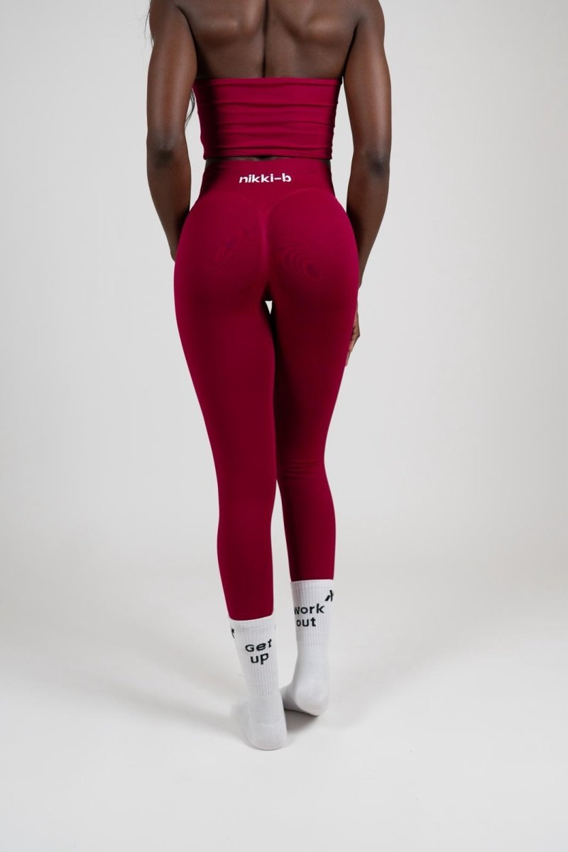 Iris V - Shape Scrunch Leggings - Bordeaux - Nikki B fit