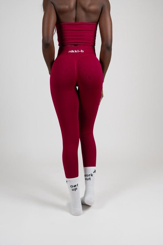 Iris V - Shape Scrunch Leggings - Bordeaux - Nikki B fit